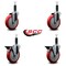 Service Caster 5'' Red Poly Wheel Swivel 1'' Expanding Stem Caster Set 2 Brakes, 4PK SCC-EX20S514-PPUB-RED-2-PLB-2-1 - alternate 4